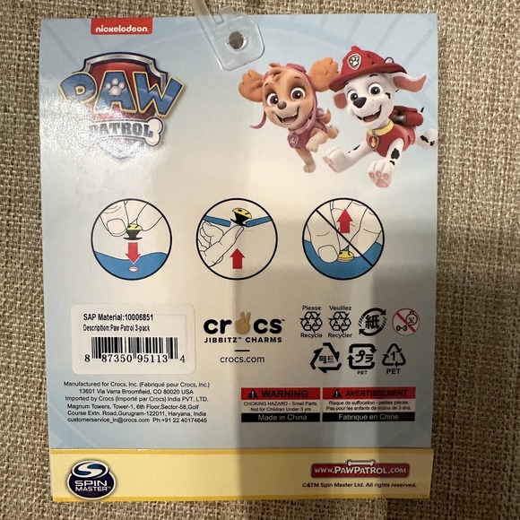 NEW Crocs Unisex Paw Patrol Jibbitz Shoe Charms, 3-Pack - Picture 4 of 4